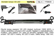 YT-08530 Lampa montážní 120LED, bezpřívodová, 7,2V Ni-MH YATO